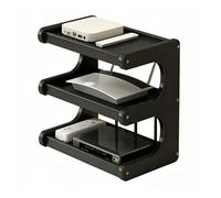 ZPRYZHD Mensola a Parete Per Router, Organizer a Doppio Livello con Gestione Cavi - Ideale per Soggiorno, Camera da Letto e Ufficio(Black,Large)