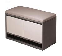 ZPRYZHD Panca Moderna per L'ingresso, Panca con Vano Contenitore per Scarpe, Armadietto a Scomparsa e Seduta Imbottita, Ideale per Corridoio e Soggiorno(Gray,Small)