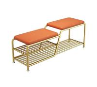 ZPRYZHD Panchina Portascarpe per Ingresso, Panca Ingresso con Scarpiera, Complemento D'arredo Versatile per la Casa, Ideale per Corridoio, Camera da Letto e Soggiorno(Orange,Small)