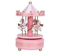 ZPSHYD Merry Go Round Music Box, Carosello Regalo Natale Matrimonio Compleanno Regalo Decor Decorazione Tavolo Collezione Artigianale(Rosa)