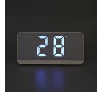 ZPSHYD Orologio da tavolo a specchio digitale sveglia LED specchio orologio da tavolo controllo vocale, regolazione della luminosità, orologio decorativo elettronico moderno