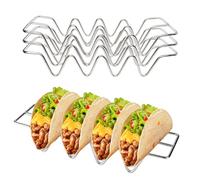 ZPSNDP 3 Pezzi Porta Tacos, 26 * 7.5 CM Porta Taco In Acciaio Inox, A Forma di W Porta Tacos per Barbecue, Burritos, Taco, Porta Tacos Adatto per Cucina, Picnic All'aperto (1)