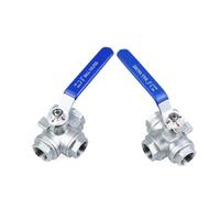 ZPTPNGWH 1PC 3/4" Stainless Steel 304 BSP Thread Three 3 Three Way Ball Valve L-Type