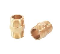 ZPTPNGWH 1pc M8x1 Metric Male to Male Thread Brass Hex Nipple Pipe Fitting Equal Connector Adapter