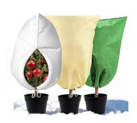 ZPVXRVQ 4 Pacchetto Di Coperture Per Piante Invernali, Copertura per Piante Protettive Contro Il Gelo, Riutilizzabile, Cordone con Cerniera, Lavori Sugli Alberi, Verdure, Fiori(Grün,80x100cm)