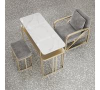 ZPVXRVQ Banco per Unghie In Marmo Tavolo Funzionale per Nail Art Scaffale di Stoccaggio A Doppio Strato per Il Tavolo Da Manicure di Bellezza Portatile della Stazione Termale di Salon(85x40x78cm)