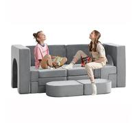 ZPVXRVQ Divano modulare da gioco per bambini a 22 pezzi, set di costruzione fortezza prescolare con rivestimento rimovibile, adatto per sale giochi e camere da letto