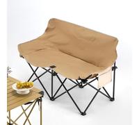 ZPVXRVQ Doppia Sedia Da Campeggio Loveseat per Adulti, Comodo Divano per 2 Persone Resistente con Tasca Portaoggetti, Sedia Pieghevole Portatile Da Esterno