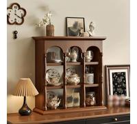 ZPVXRVQ Espositore per Tazze da caffè Espositore Rustico con Ripiani in Legno A Griglia 9/12/15/18 Supporto da Parete con Cornice(Walnut,73x15x49cm)