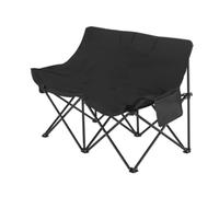 ZPVXRVQ Sedia Da Campeggio Doppia Pieghevole, Sedia Loveseat Oversize,Da Giardino Portatile Resistente con Spazio di Stivaggio per Giardino, Pesca, Prato, Tailgating(Schwarz)