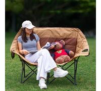 ZPVXRVQ Sedia da campeggio pieghevole a doppio strato rinforzato, divano da esterno super grande per 2 persone, per spiagge, feste all'aperto e cortili