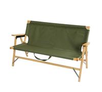 ZPVXRVQ Sedia da campeggio pieghevole doppia, divano a due posti, campeggio portatile con braccioli in legno e borsa per riporre, per viaggi con lo zaino(Style 1)