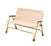 ZPVXRVQ Sedia da campeggio pieghevole doppia, sedia da esterno portatile con braccioli in legno, per viaggi con lo zaino, tempo libero in spiaggia e viaggi sportivi(Khaki,Style A)