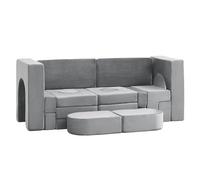 ZPVXRVQ Set divani da gioco per bambini, interessante fortezza con blocchi da costruzione in schiuma, sala giochi per bambini, blocchi da costruzione per mobili domestici (grigio puro)