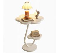 ZPVXRVQ Tavolo laterale a doppio livello a forma di C, tavolo laterale sofà compatto, ideale per soggiorni, camere da letto e piccoli spazi da letto