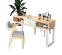 ZPVXRVQ Tavolo per Manicure Moderna Stazione Professionale A Doppio Tavolo per Unghie con Cassetti 2 Scomparti Aperti Postazione di Lavoro per Nail Art In Legno(100x40x78cm)