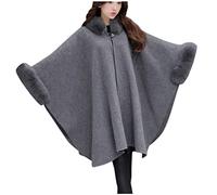 ZPWHYS Poncho con Cappuccio Lavorato A Maglia da Donna, Indossabile su Entrambi I Lati, Caldo E Confortevole, Leggero E Morbido Adatto for Le Stagioni Autunnali E Invernali(C1-Grey,XXL)
