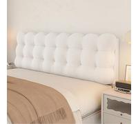 ZQBXHDZW Copri Testiera Letto,Copri Testiera Letto Matrimoniale,Cuscino Da Lettura Per Letto Lettura Cuscino Supporto Lombare Schienale Per Letto E Divano (Creamy white, 160 * 60 * 10cm(Straps))