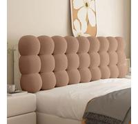 ZQBXHDZW Copri Testiera Letto,Copri Testiera Letto Matrimoniale,Cuscino Da Lettura Per Letto Lettura Cuscino Supporto Lombare Schienale Per Letto E Divano (Light brown, 180 * 60 * 10cm(Straps))