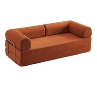 ZQBXHDZW Divano Letto Trasformabile,Futon in Velluto A Coste Trasformabile,Divano Pieghevole con Struttura Fissa,Comodo per Camera da E Soggiorno(180cm,Caramel)