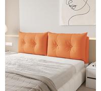 ZQBXHDZW Testata Letto Cuscini,Cuscino da Lettura per Letto,Cuscini Testata Letto,Pelle di Zampa di Gatto Non Lavabile,Copri Testiera Letto Matrimoniale Imbottito(150 * 60 * 15CM,Orange Yellow)