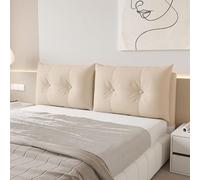 ZQBXHDZW Testata Letto Cuscini,Cuscino da Lettura per Letto,Cuscini Testata Letto,Pelle di Zampa di Gatto Non Lavabile,Copri Testiera Letto Matrimoniale Imbottito(180 * 60 * 15CM,Milk Tea Color)