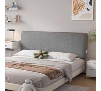 ZQBXHDZW Testata Letto Cuscini,Testiera Lavabile Copri,Coprire Antipolvere in Tessuto di Lino Cover Addensare AntiGraffio Cuscino,per Decorazione Camera(180 * 60 * 10cm(Straps),Dark Gray)