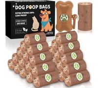 ZQEJEFD 600 Pezzi Sacchetti Cane Cacca, 24 Rotoli Dog Poop Sacchetti Dog Sacchetti di Rifiuti con Dispensers, a Base di Amido di Mais Biologico,Resistenti Alle Perdite, Extra Spesso, Profumati