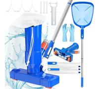 ZQEJEFD Aspirapolvere per Piscina con Retino, Aspiratore a Mano con Kit di Pulizia, 1.68m Palo Staccabile per Piscine Termali e Acquari