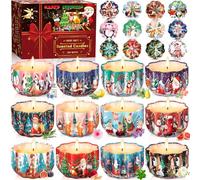 ZQEJEFD Candele Profumate Set Regalo,Candele Profumate di 12 Pezzi in Latta Decorativa,Candele Profumate Regalo,Set Candeled,Set Regalo di Candele Profumate,Cera di Soia Naturale,per Le Donne,Festival