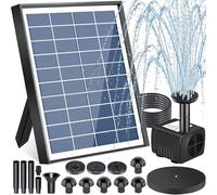 ZQEJEFD Fontana Solare 6,5W, Pompa Solare per Fontane, Kit Fontana per Laghetto con Pannello Solare con 9 Effetti Ugelli, per Laghetto da Giardino, Bagno degli Uccelli, Vasca per Pesci, Piscina