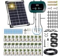 ZQEJEFD Irrigazione Automatica Energia Solare, Sistema Automatico di Irrigazione del Giardino con Timer e Tubo Lungo 35M, Set di Irrigazione a Goccia per Piante in Vaso in Soggiorno, Patio, Balcone