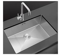 ZQFHSX Lavello da Cucina in Acciaio Inox 304 con Rubinetto, Design a Cascata Nano, Vasca Singola per Verdure, 55x40 cm, Accessori Inclusi - Modern Home Upgrade