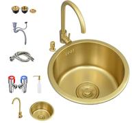 ZQFHSX Lavello da Cucina, postazione di Lavoro in Stile Rustico, con Rubinetto Pieghevole, scolapiatti, valvola angolare, distributore di Sapone (40 cm)