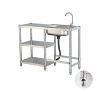 ZQFHSX Lavello Portatile in Acciaio Inossidabile, Cucina compatta per Esterni, per Garage, patii e Campeggio, Bar Versatile, Facile da Pulire, Preparazione del Cibo