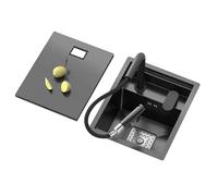 ZQFHSX Mini lavello invisibile in acciaio inossidabile con coperchio estraibile rubinetto, salvaspazio, piccolo appartamento, cucina, camper e lavabo con sifone e accessori (32 x 39 x 22 cm)