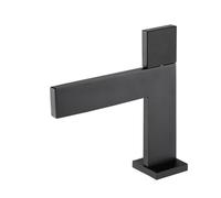 ZQFHSX Rubinetto per lavabo da Bagno Moderno in Ottone Nero, Miscelatore monocomando per lavello, Acqua Calda/Fredda, Tubi Standard del Regno Unito, Design a Cascata Elegante e Resistente.