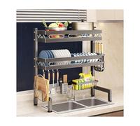 ZQFHSX Scolapiatti da appoggio sopra Il lavello - Scolapiatti da Cucina con portarotolo di Carta e portabicchiere salvaspazio da 55 cm (21,7") per Piani di Lavoro, Ideale per l'uso domest