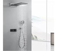 ZQFHSX Set Doccia termostatico, soffione a Cascata e soffione Portatile, Doppio soffione, Set Rubinetto, con Corpo valvola con visualizzazione della Temperatura, Set rubinetti Completi, m