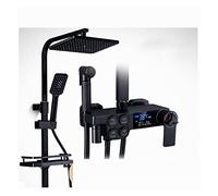 ZQFHSX Sistema Doccia con Display Nero, Rubinetto termostatico, Rubinetto per Vasca con Getto a Pioggia e mensola per Bagno, Flusso d'Acqua Che Produce elettricità, irrigatore (Bianco 4dh