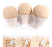 ZQIAN BEAUTY Cappucci a cupola in rete per parrucca, 6 pezzi, elastici, beige, a cupola, traspiranti, in spandex, per realizzare parrucche (6 pezzi, beige, L)