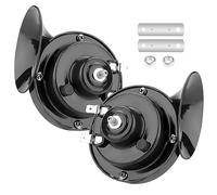ZQINGQING Clacson Auto 2 Pezzi 12v/24v clacson for Auto Marine Kit Rumoroso clacson for Auto Moto Tromba Auto(Noir,12V)
