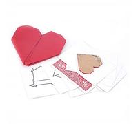 ZQION Hearting by Way & Himitsu Magic Heart Red Folding Carda Magic Tricks Close Up Magic Card Gimmick Magic Illusion Puntelli