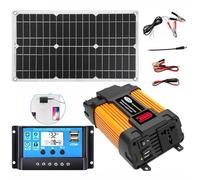 ZQIRUIQZ 4000W/6000W Solar Inverter Kit 12V DC A 110V 220V AC con Pannello Solare 18W 30A Controller per Casa RV off-Grid Power System Generator(4000W,12-220v)