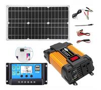 ZQIRUIQZ 4000W/6000W Solar Inverter Kit 12V DC A 110V 220V AC con Pannello Solare 18W 30A Controller per Casa RV off-Grid Power System Generator(6000W,12-220v)