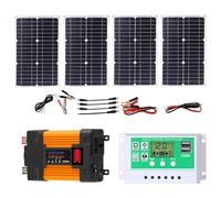 ZQIRUIQZ Kit Solare off-Grid con Inverter da 4000W/6000W, Pannelli da 100W E Regolatore di Carica da 50A per Casa, Camper E Uso Esterno(4000W,12V-220V)