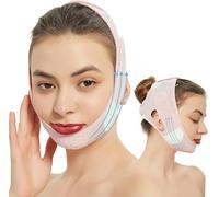 ZQITONE Beauty Face Contouring Sleeping Mask Chin, riutilizzabile V Line Lifting Mask, V Line Face Mask, Face Strap Mask Chin Up Mask Viso (Rosa)