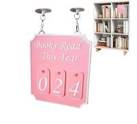 Zqkimzi Bookish Home Decor, Reading Progress Counter Display, Bookshelf Decor, Modern Minimalist Reading Ornament, 4.49x5x0.35 inches, Tracks Books Read Up to 999, for Study, Library, Living Room