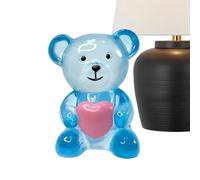 Zqkimzi Cute Bear Figurine Decor, Resin Bears Heart Sculpture, 2.36 Inch Bear Statue with Charming Detail, Resin Material Animal Ornament with, Desk Decoration Heart Feature, Indoor Outdoor