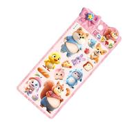 Zqkimzi Cute Cartoon Decals, Mini Animal Sticker Pack, Raised 3D Design with Strong Stick Adhesive, Waterproof Vinyl Art Set, Animals Stickers with Playful Style, Decor Pack for Notebook Use